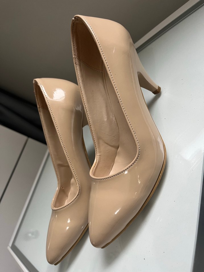 Bej Rugan Stiletto Topuklu Kadın Ayakkabı - Görsel 3