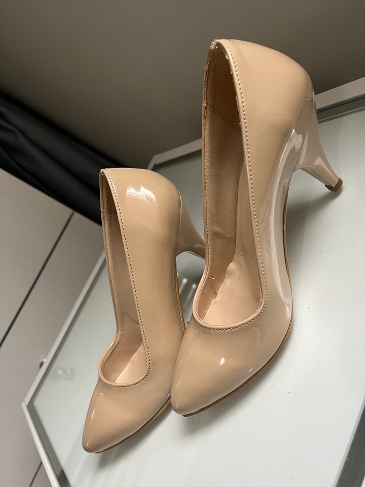 Bej Rugan Stiletto Topuklu Kadın Ayakkabı - Görsel 2