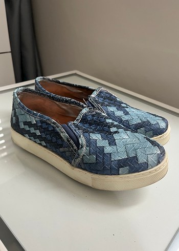 Mavi Yılan Desenli Kot Espadril - Görsel 3