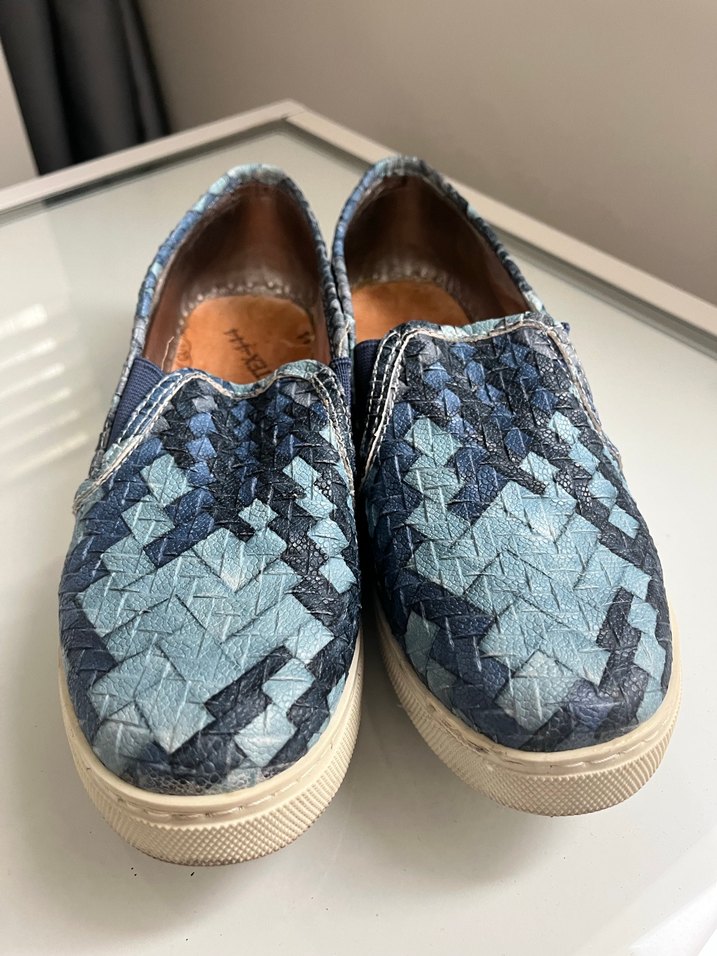 Mavi Yılan Desenli Kot Espadril - Görsel 2