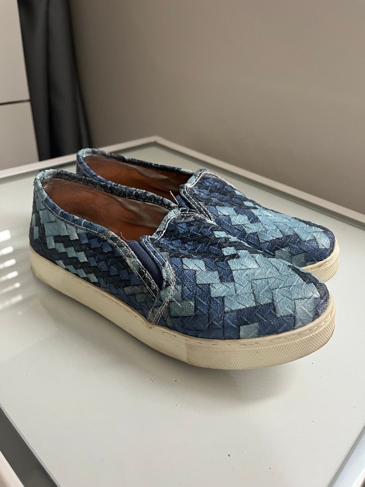 Mavi Yılan Desenli Kot Espadril - Görsel 3