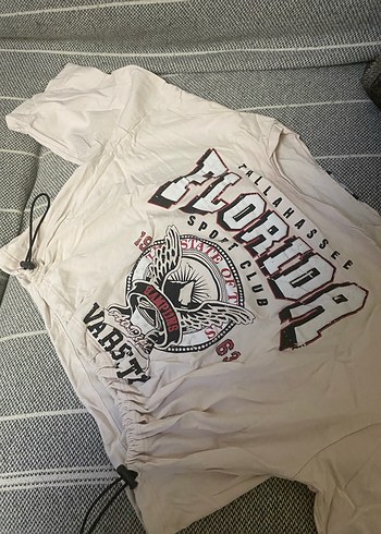 Beyaz Baskılı Kısa Kollu Tişört - Görsel 4