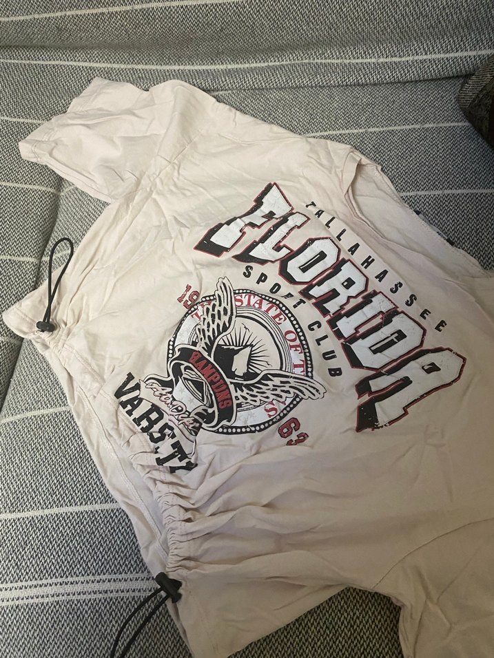 Beyaz Baskılı Kısa Kollu Tişört - Görsel 4