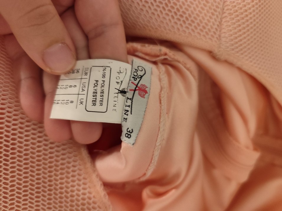 Pudra rengi uzun balık model abiye - Görsel 3