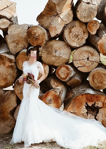 Laberia marka özel tasarım el işlemesi balık model gelinlik - Görsel 7