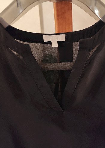 Twist marka Siyah Uzun Kollu V Yakalı şifon Kadın Bluz - Görsel 5