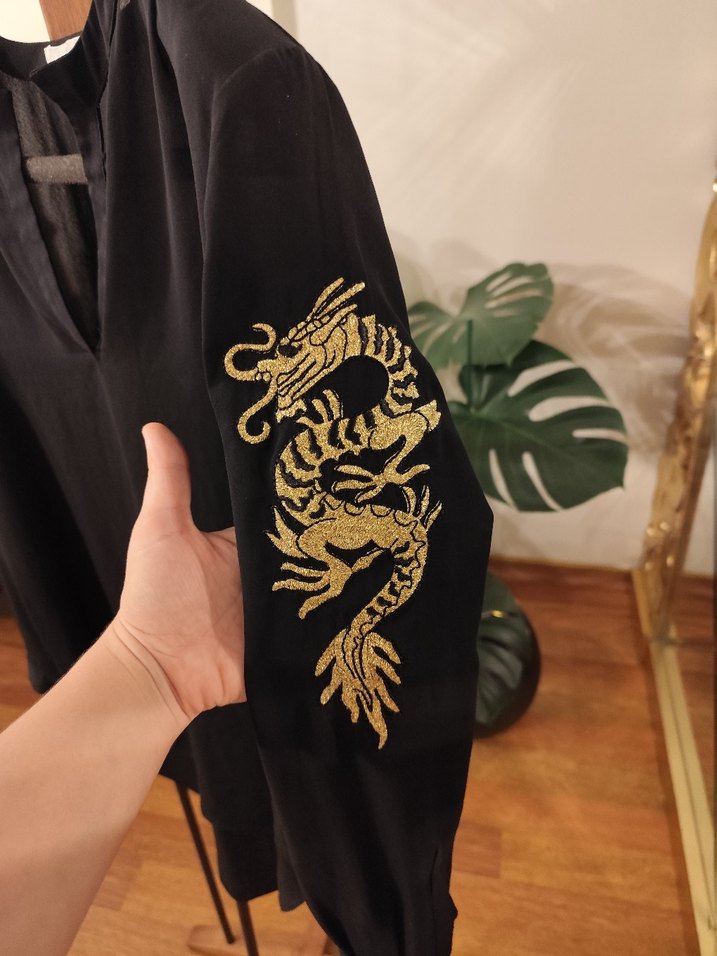 Twist marka Siyah Uzun Kollu V Yakalı şifon Kadın Bluz - Görsel 3