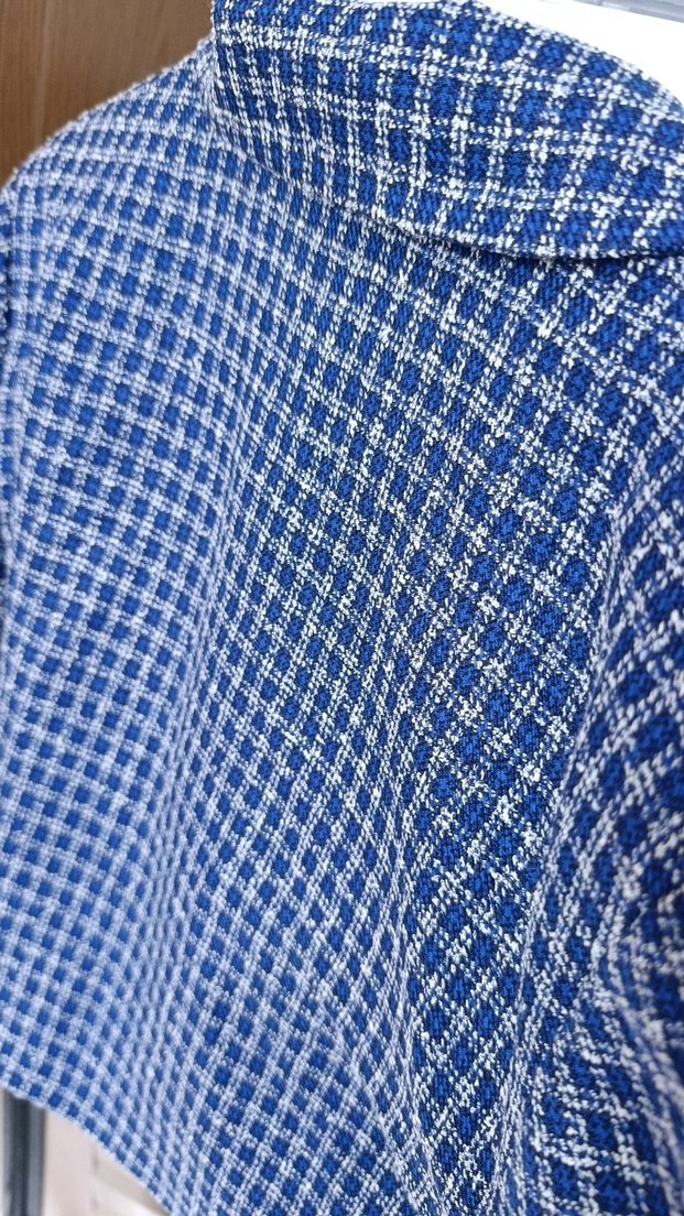 Mavi Desenli Düğmeli Kadın Blazer Ceket - Görsel 3