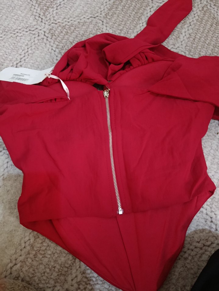 Kırmızı Mini Straplez Büstiyer - Görsel 3