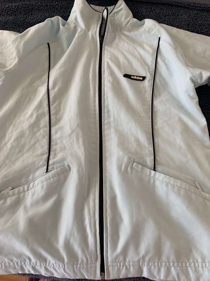 Adidas Mavi Fermuarlı Kadın Spor Ceket, yağmurluk - Görsel 4