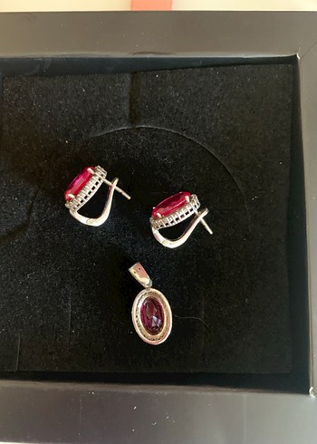 925 ayar gümüş Taşlı Kadın Takı Seti - Görsel 3