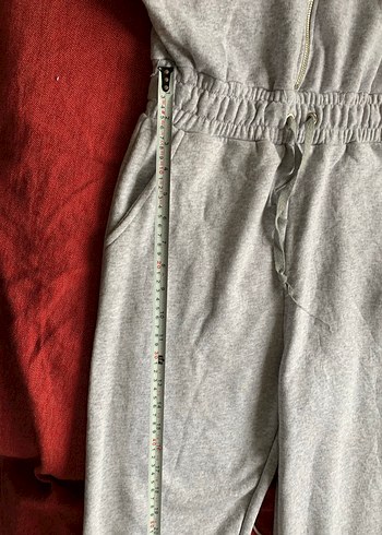 Kadın gri uzun kollu tulum - Görsel 5