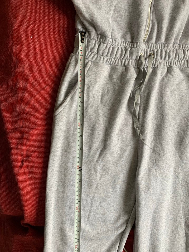 Kadın gri uzun kollu tulum - Görsel 5