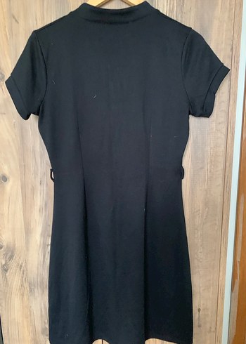 Adil Işık / ADL marka Düğmeli Siyah Midi Pamuk Elbise - Görsel 3