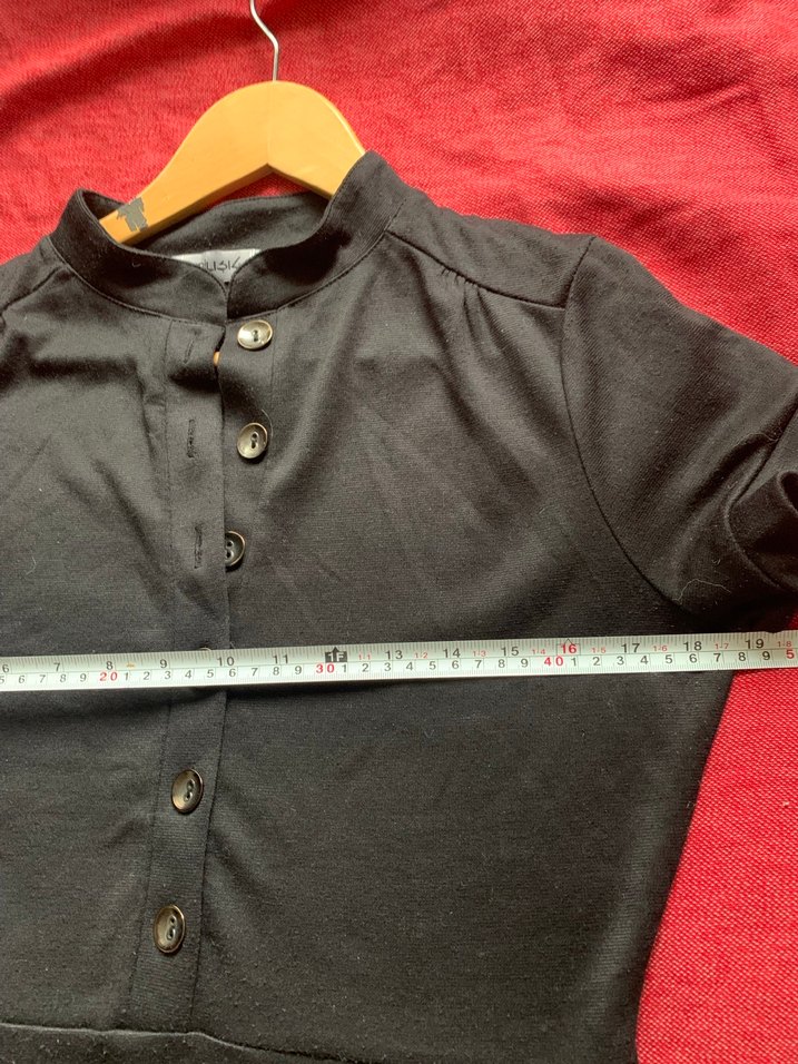 Adil Işık / ADL marka Düğmeli Siyah Midi Pamuk Elbise - Görsel 4