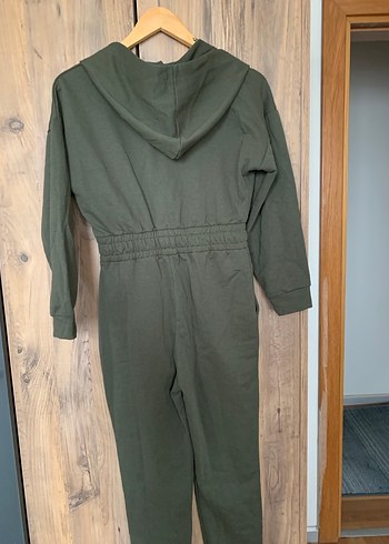 Kadın Haki Uzun Kollu Fermuarlı Tulum - Görsel 3