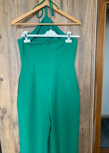 Yeşil Uzun boyundan bağlamalı Kadın Tulum - Görsel 4