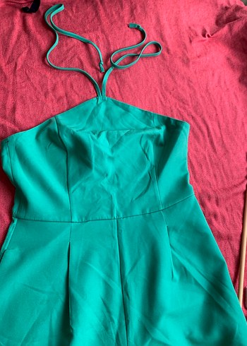 Yeşil Uzun boyundan bağlamalı Kadın Tulum - Görsel 5