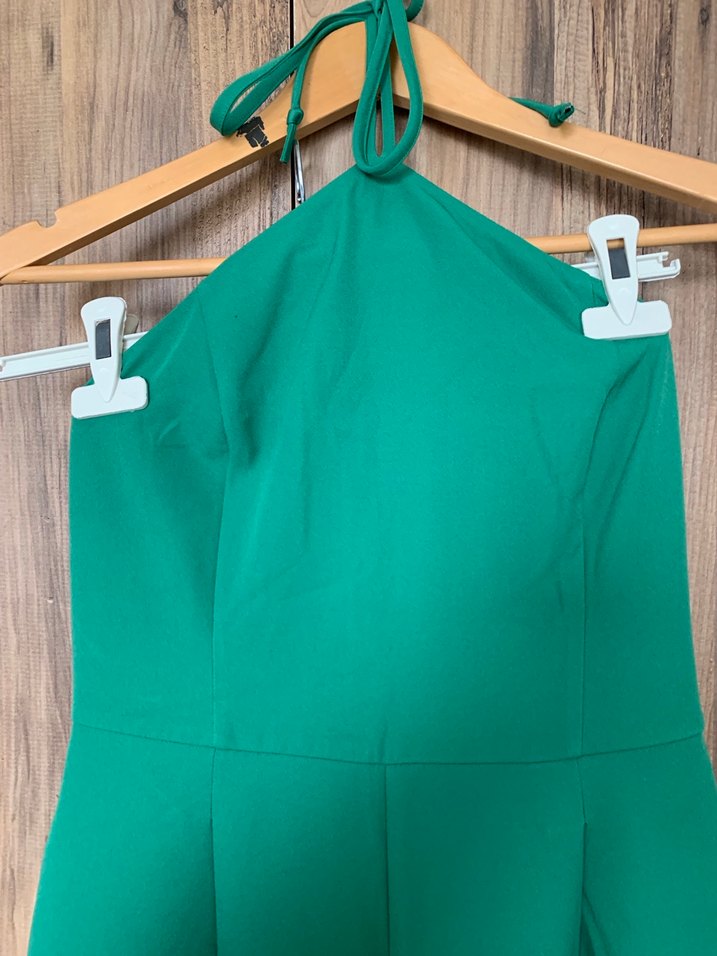 Yeşil Uzun boyundan bağlamalı Kadın Tulum - Görsel 2