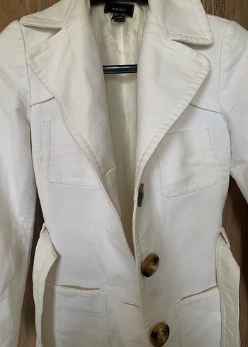 Mango astarlı Beyaz Kadın pardesü - Görsel 3