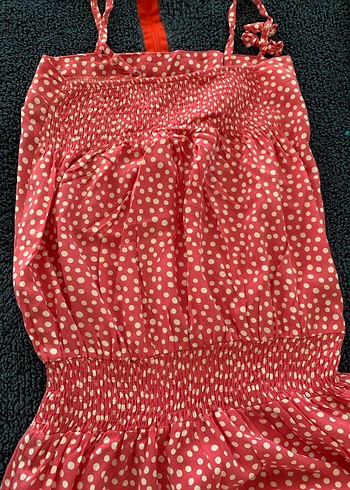Kırmızı Puantiyeli Straplez Bohem Tulum - Görsel 5