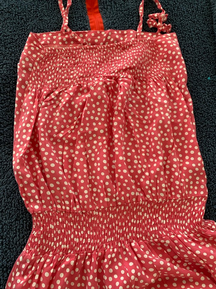 Kırmızı Puantiyeli Straplez Bohem Tulum - Görsel 5