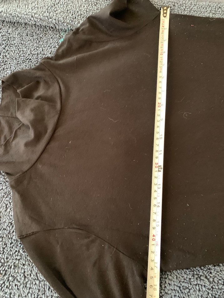 Siyah Yüksek Yakalı Uzun Kollu penye elbise - Görsel 4