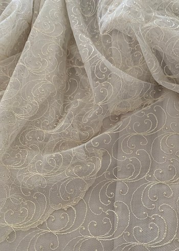 Bohem Stil Krem Rengi Tül Perde - Görsel 2