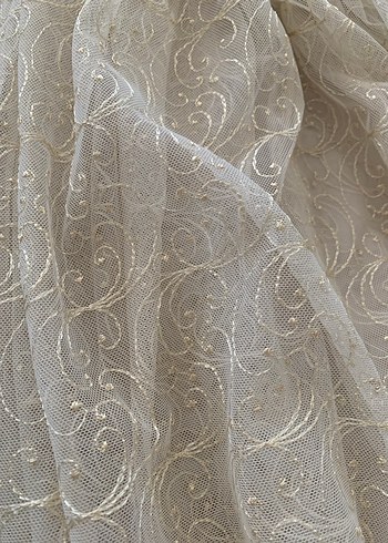 Bohem Stil Krem Rengi Tül Perde - Görsel 3