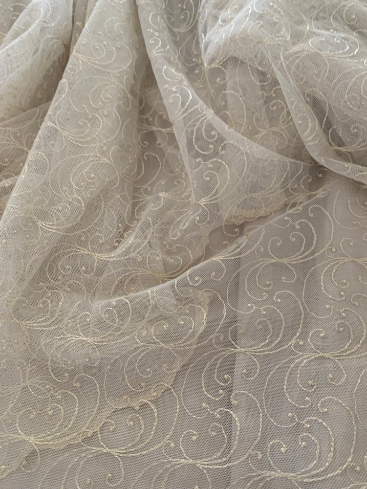 Bohem Stil Krem Rengi Tül Perde - Görsel 2