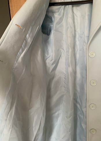 Düğmeli Pastel Mavi Pardesü - Görsel 4