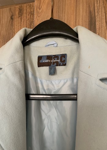 Düğmeli Pastel Mavi Pardesü - Görsel 3