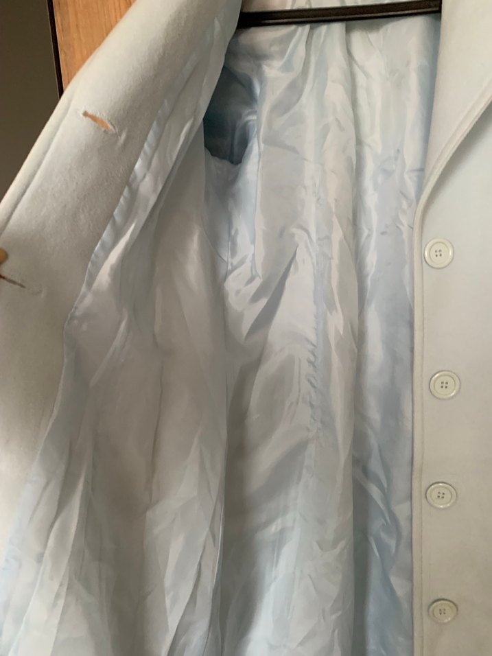 Düğmeli Pastel Mavi Pardesü - Görsel 4