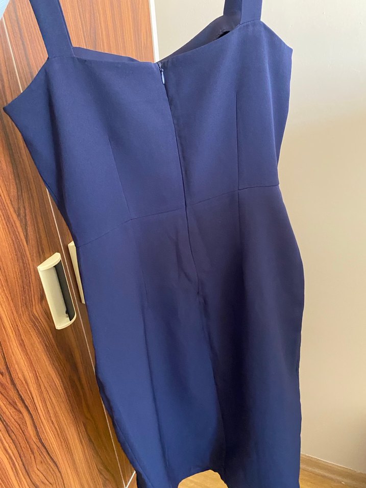 Lacivert Straplez Uzun Abiye Elbise - Görsel 3