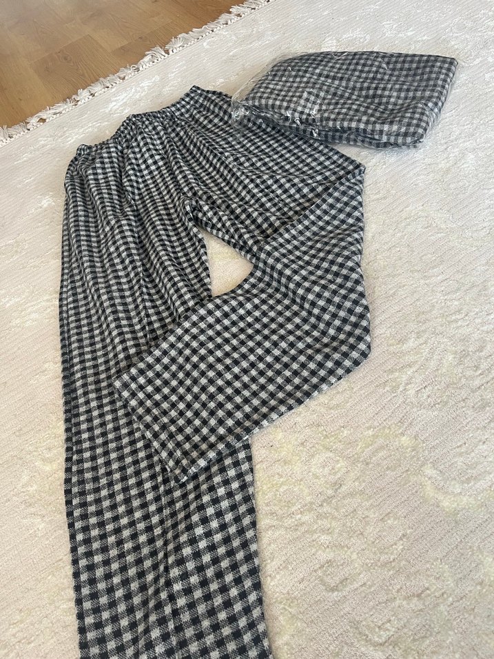 Gri Kareli pantolon - Görsel 3