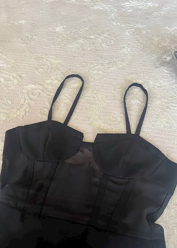 Zara Siyah Midi Elbise - Görsel 4