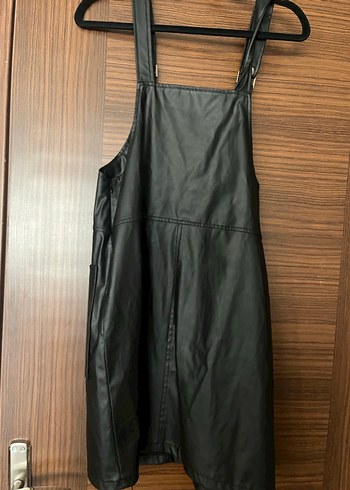 Tokalı Siyah Deri Midi Tulum - Görsel 2