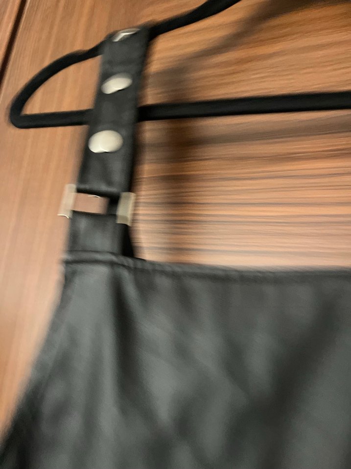 Tokalı Siyah Deri Midi Tulum - Görsel 3