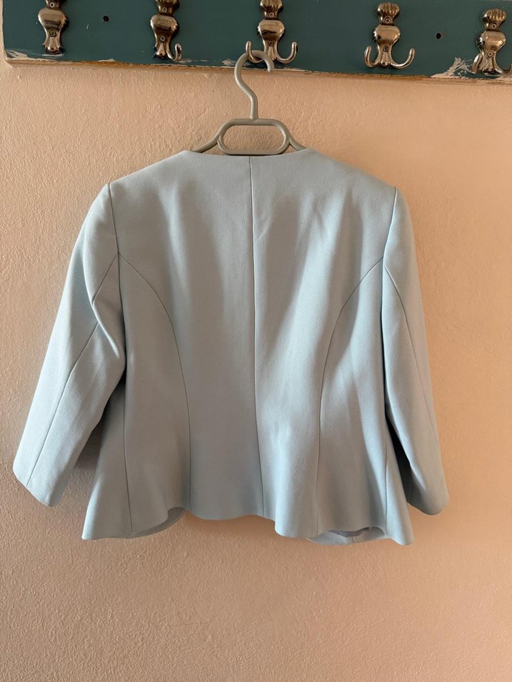 Gri Mini Kadın Blazer Ceket - Görsel 2