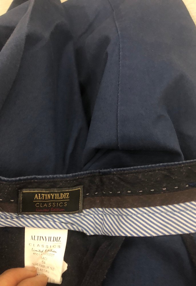 Lacivert Erkek Kot Pantolon, Kemerli, Normal Boy - Görsel 2