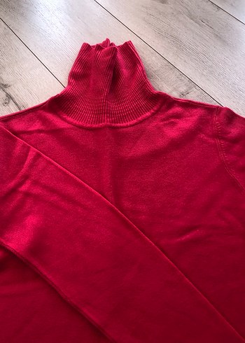 Pembe Kadın Boğazlı Triko Kazak - Görsel 3