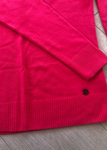 Pembe Kadın Boğazlı Triko Kazak - Görsel 2