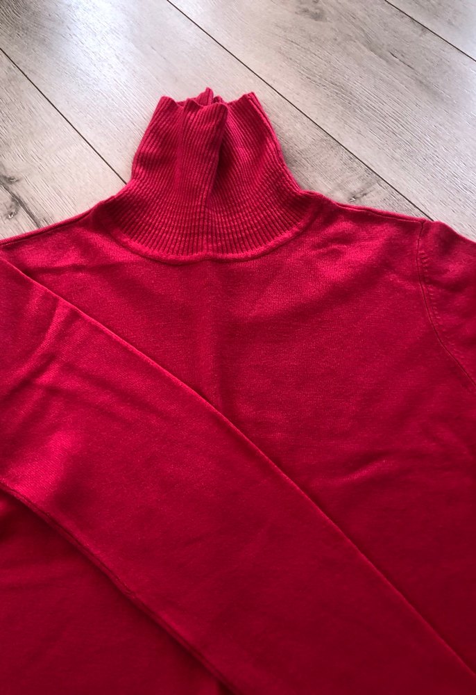 Pembe Kadın Boğazlı Triko Kazak - Görsel 3