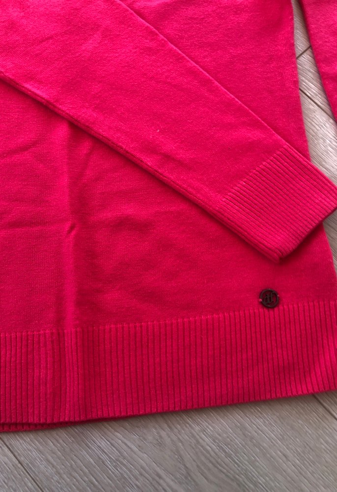 Pembe Kadın Boğazlı Triko Kazak - Görsel 2