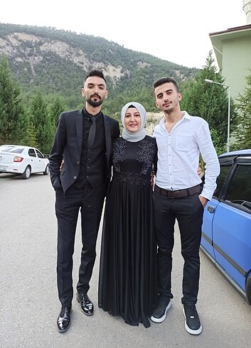 Zara Siyah şifon elbise