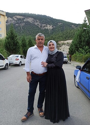 l Beden Siyah şifon elbise