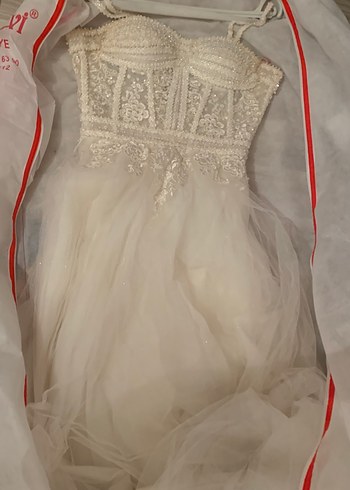 Straplez A Kesim Bohem Gelinlik - Görsel 3