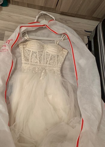 Straplez A Kesim Bohem Gelinlik - Görsel 2