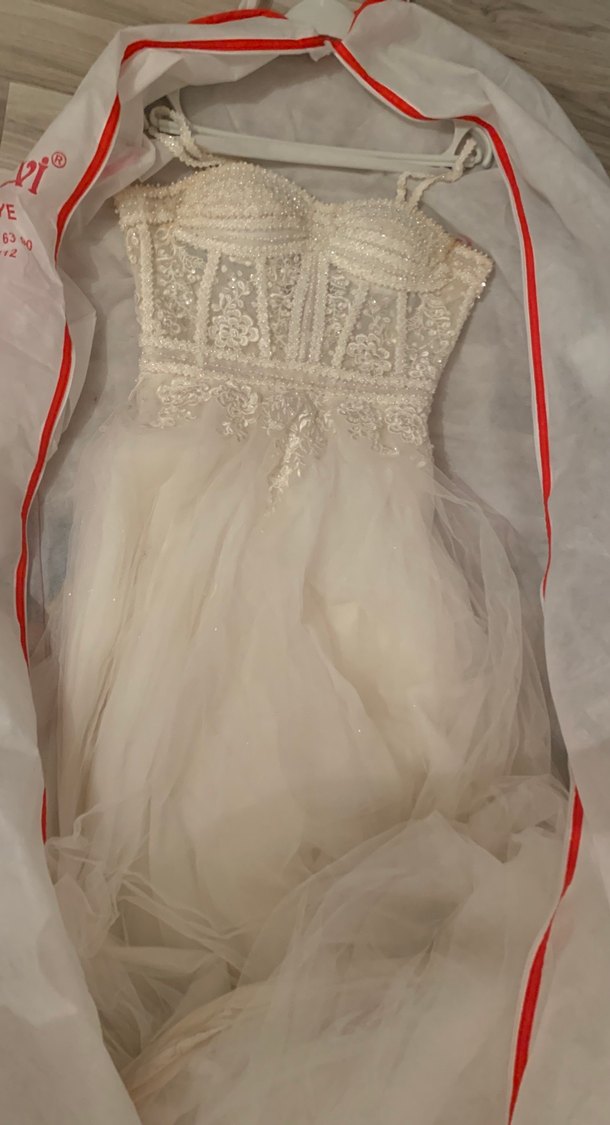 Straplez A Kesim Bohem Gelinlik - Görsel 3