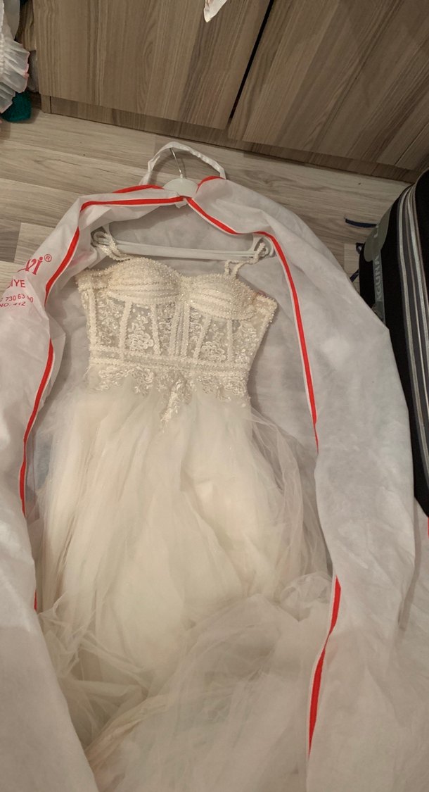 Straplez A Kesim Bohem Gelinlik - Görsel 2